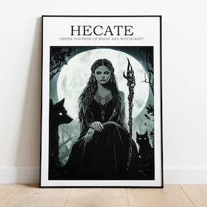 Hecate Greek Goddess of Magic and Witchcraft, Hecate Wall Art, Greek Mythology Art, Witchcraft Prints, Mythology Art Print, Witchy Art Print