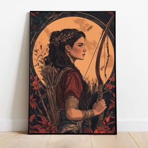 Artemis Greek Goddess of Hunting, Fantasy Art, Greek Mythology Print, Divine Feminine Art, Feminine Energy, Home Decor, Artemis Poster Print
