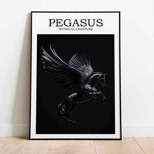Pegasus Mythical Creatures Art, Fantasy Decor, Fantasy Creature, Fantasy Wall Art, Greek Mythology Print, Pegasus Wall Art, Pegasus Poster