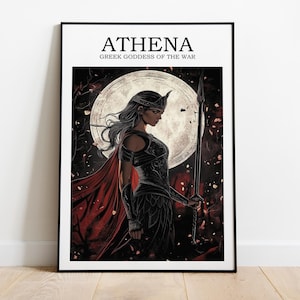 Athena Greek Goddess of War , Goddess Wall Art, Greek Mythology Art, Greek Goddess Poster, Poster Art Print, Goddess of Wisdom Poster Print