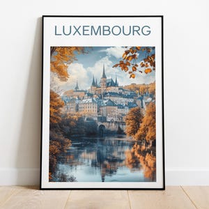Luxembourg travel print, Luxembourg, Luxembourg poster, Luxembourg print, Wedding gift, Birthday Gift, Custom Gift, Personalised Gift