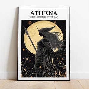 Athena Greek Goddess of War , Goddess Wall Art, Greek Mythology Art, Greek Goddess Poster, Poster Art Print, Goddess of Wisdom Poster Print