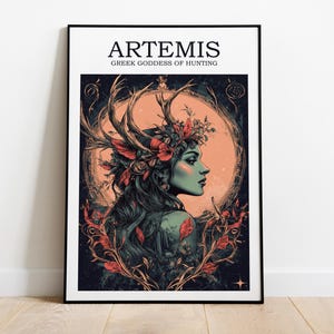 Artemis Greek Goddess of Hunting, Fantasy Art, Greek Mythology Print, Divine Feminine Art, Feminine Energy, Home Decor, Artemis Poster Print