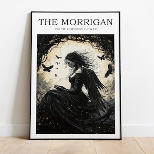 The Morrigan Goddess of War, Celtic Mythology, Mythology Wall Art, Celtic Art Print, Divine Feminine Art, Dark Fantasy Art, Goddess Poster