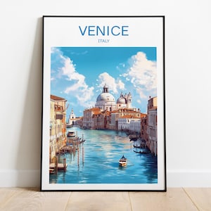 Venice travel poster, Italy, Venice poster, Venice artwork, Birthday present, Wedding Gift, Custom Text, Personalised Gift, Italy Poster
