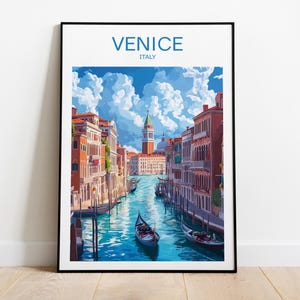 Venice travel poster, Italy, Venice poster, Venice artwork, Birthday present, Wedding Gift, Custom Text, Personalised Gift, Italy Poster