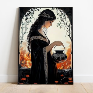 Hestia Greek Goddess of the Hearth and Home, Hestia Print, Vintage Wall Art, Hestia Poster Greek Mythology Art, Home Blessings, Poster Print