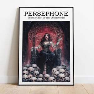 Persephone Art Print, Greek Queen of the Underworld, Goddess Poster Print, Greek Mythology Decor, Greek Goddess Poster, Persephone Poster
