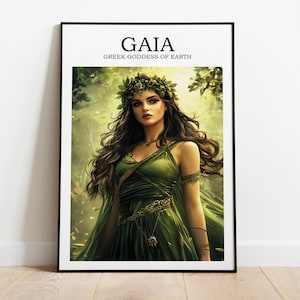 Gaia Greek Goddess of Earth Poster, Art Nouveau Print, Greek Mythology Decor, Cult Gaia, Divine Feminine Art Print, Feminine Energy Print