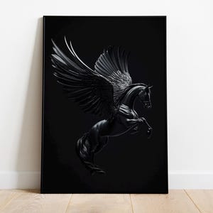Pegasus Mythical Creatures Art, Fantasy Decor, Fantasy Creature, Fantasy Wall Art, Greek Mythology Print, Pegasus Wall Art, Pegasus Poster