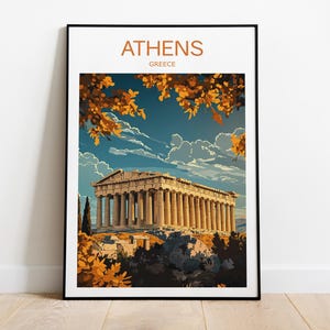 Athens Travel Print, Greece, Athens Poster, Greece Poster, Birthday present, Wedding gift, Travel Poster, Travel Print, Wall Art