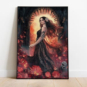 Persephone Art Print, Greek Queen of the Underworld, Goddess Poster Print, Greek Mythology Decor, Greek Goddess Poster, Persephone Poster