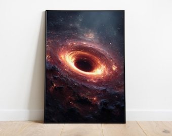 Black Hole Poster, Space Vortex Print, Cosmic Wall Art, Dark Star Decor, Digital Download, Astrophysics Print, Nebula Galaxy Art, Galaxy