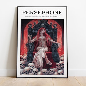 Persephone Art Print, Greek Queen of the Underworld, Goddess Poster Print, Greek Mythology Decor, Greek Goddess Poster, Persephone Poster