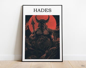 Hades Poster, Greek God Art, God of Underworld Print, Mythology Wall Art, Ancient Greece Decor, Dark Pagan Artwork, Gothic Myth Print, Decor