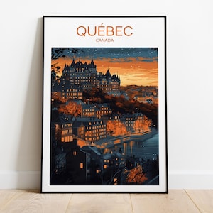 Québec travel Poster, Canada, Québec poster, Quebec print, Wedding gift, Birthday present, Custom Text, Personalised Gift