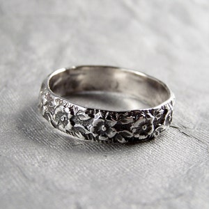 Rose Covered Solid 925 Sterling Silver Band Ring Wedding Unisex Any Size