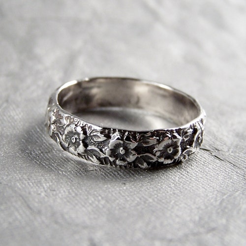 Bague en argent sterling 925 massif recouverte de roses mariage unisexe toutes tailles