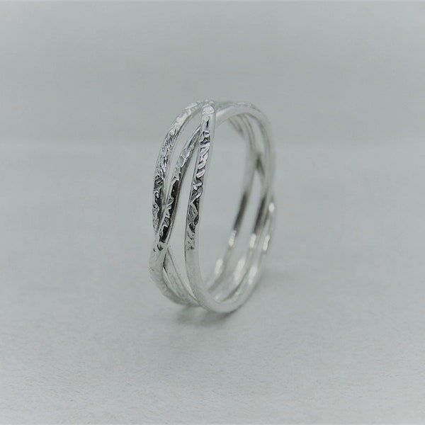 Solid 925 Sterling Silver coil wrap ring