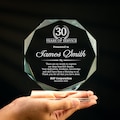 Personalized Long Service Crystal Awards, Custom Glass Trophy for Dedicated Employee, Recognition Plaques with Gift Box, Laser Engraved