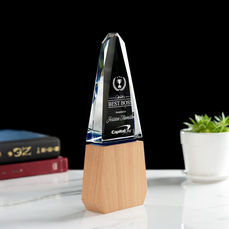 Personalized Boss Appreciation Award, Custom World's Best Boss Glass ...