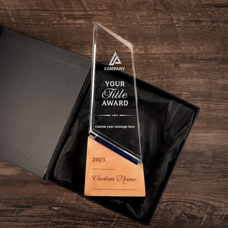 Custom Engraved Wave Designer Glass Award – Elegant Recognition Piece - View #6