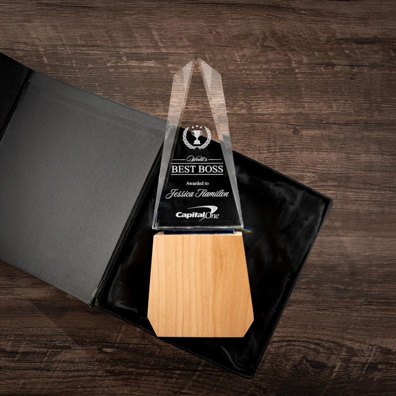 Personalized Boss Appreciation Award, Custom World's Best Boss Glass ...