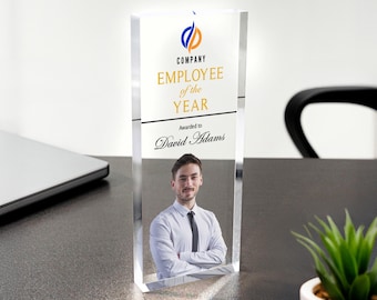 Personalized Acrylic Award Plaque Gift, Custom Ideal Leadership Trophy, Employee of the Year Keepsake