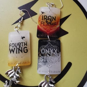 Fourth Wing Book Cover Earrings