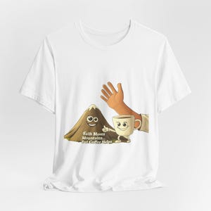 Camiseta unisex Mountain Lifted, camiseta Faith Moves Mountains Coffee, camiseta de dibujos animados vintage, camiseta gráfica estilo cómic, camiseta con cita divertida, montaña
