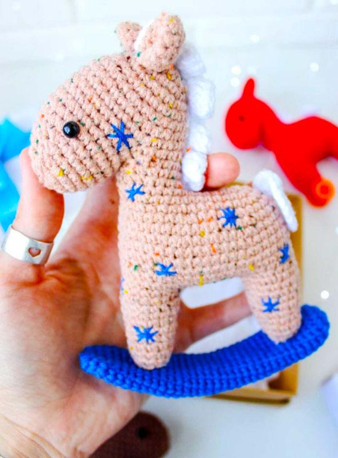 Crochet Rocker Horse Pattern | Amigurumi DIY Toy Creation, Baby Gift ...
