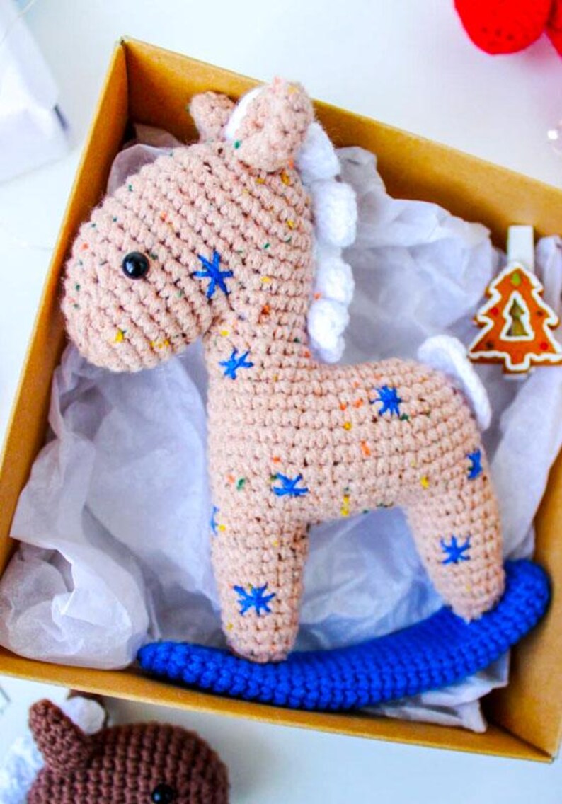 Crochet Rocker Horse Pattern | Amigurumi DIY Toy Creation, Baby Gift ...