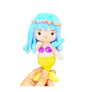 Crochet Mermaid Pattern Doll, Amigurumi Doll Princess Mermaid, Amigurumi Pattern Mermaid PDF Crochet Pattern - Tutorial Digital Download DIY