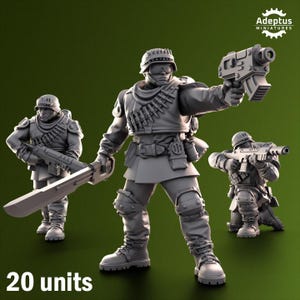 3D Printed Shellcord Troopers Squad - Red Makers - 28mm Sci-Fi Miniatures