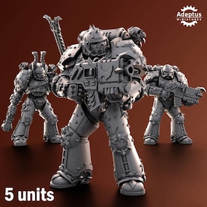 Ironflayers Chaos Space Knights 5 units - Red Makers | 3d Printed | Space Marines | Miniature