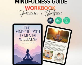 Mindfulness eBook & Workbook - Digital Download | Mental Health Guide | Self-Care Journal | Meditation and Wellness Planner
