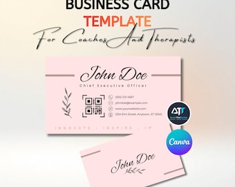 Life Coach Business Card Template: Elegant DIY Design (Canva Editable, Printable Digital Download)