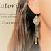 Beaded Tassel Earrings Tutorial, Beaded Herringbone Rope Earring Pattern with Swarovski Crystal Turquoise Pearls and Rose Montees