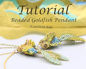 Beaded Goldfish Pendant Tutorial, Seed Bead Pattern by Ezartesa