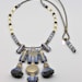Blue Cobalt Sea Glass Beaded Necklace with Citrine Beach Stone , Sapphire Blue Crystals, Glass Seed Beads and Tassels Adjustable Necklace