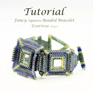 Fancy Squares Beaded Bracelet Tutorial With Glass Seed Beads - Etsy