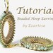 Beaded Hoop Earrings Tutorial, Gold and Sea Green Seed Bead Earring Pattern with Swarovski Crystal Montees and Gold Plated Earwires.