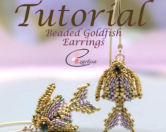 Tutorial per perline a forma di pesce rosso, schema per perline a forma di pesce rosso di Ezartesa