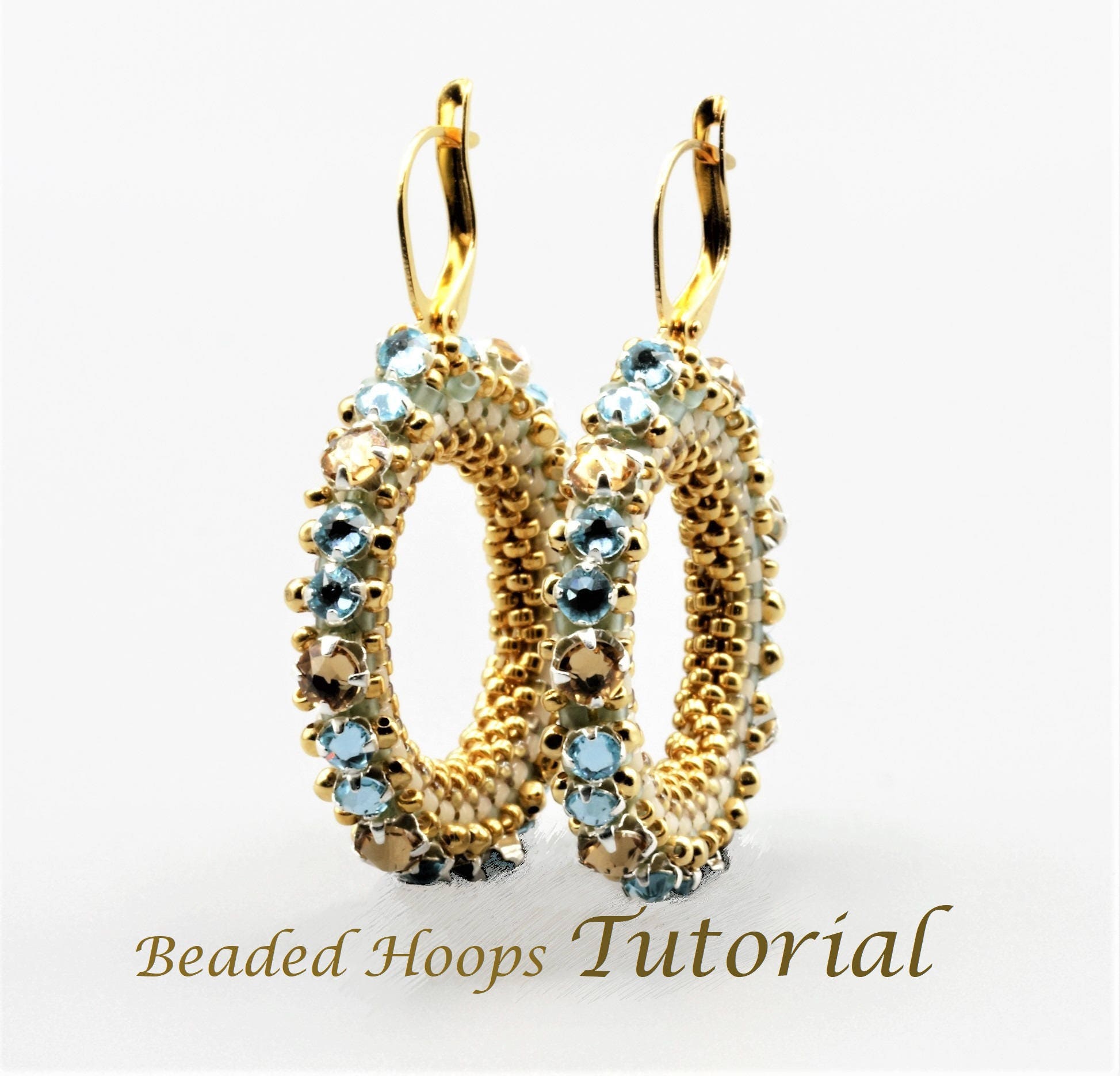 Beaded Small Hoops Earrings Tutorial Pattern with Glass Seed Etsy