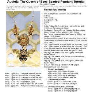 Austėja the Queen of Bees Beaded Pendant Tutorial, Seed Bead Pattern by Ezartesa image 2