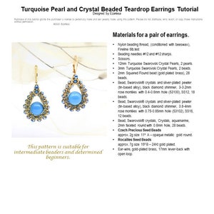 Beading Tutorial, Turquoise Pearl and Crystal Beaded Teardrop Earrings ...