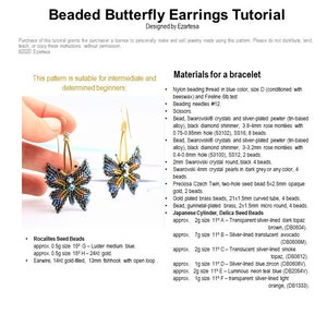 Beading Pattern, Beaded Butterfly Earrings Tutorial, Butterfly Ring by Ezartesa image 2