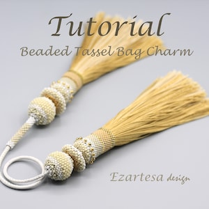 Beaded Tassel Bag Charm Tutorial, Beading Pattern by Ezartesa