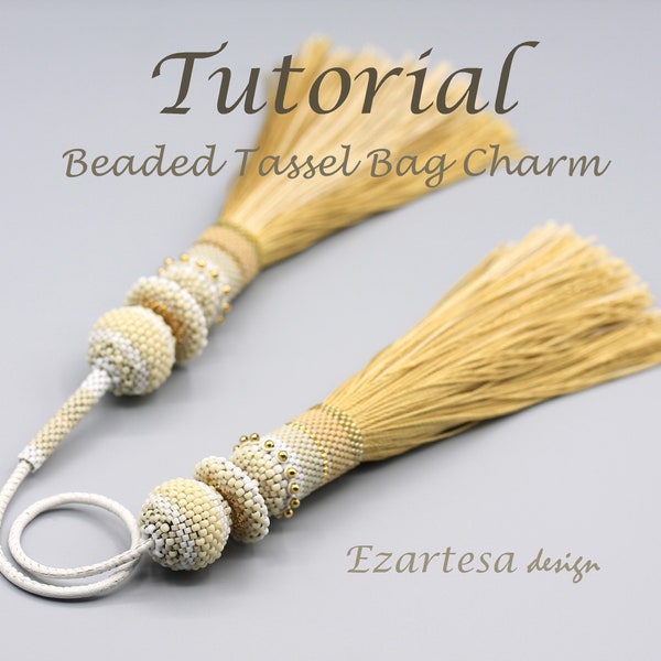 Beaded Tassel Bag Charm Tutorial, Beading Pattern by Ezartesa