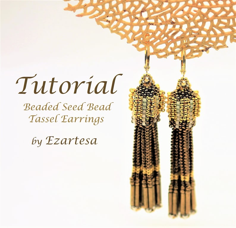 Diy Beaded Earrings Tutorial Beaded Tassel Earrings Tutorial Beaded Seed Bead Tassel | Etsy